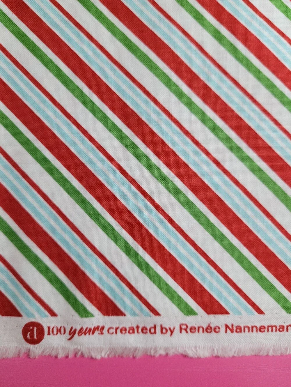 Peppermint Stripe Sewing Fabric Renee Nanneman Andover Fabrics (1019)